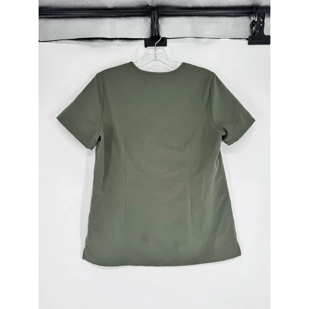 FIGS One Pocket Catarina Scrub Top Women Small Olive Forrest Moss Green T Shirt